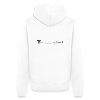 love bees - Unisex Premium Bio Zip Hoodie - Weiß - Hinten - Thijin (182cm)