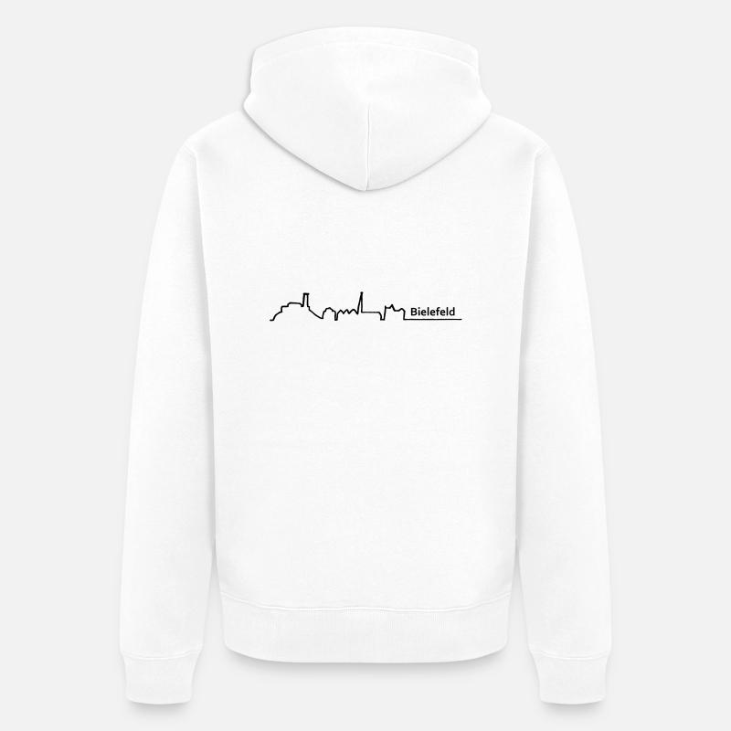 Bielefeld skyline - Unisex Premium Bio Zip Hoodie - Weiß