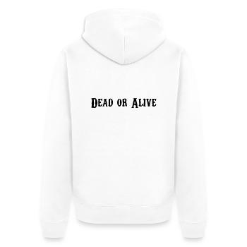 Dead or Alive - Unisex Premium Bio Zip Hoodie - Weiß - Hinten - Thijin (182cm)