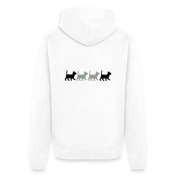 Kleine Katzen gehen - Unisex Premium Bio Zip Hoodie - Weiß - Hinten - Thijin (182cm)