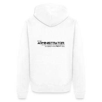 administrator - Unisex Premium Organic Zip Hoodie - white - Back - Thijin (182cm)