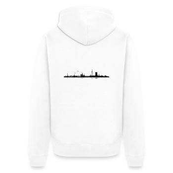 Hamburg Skyline - Unisex Premium Bio Zip Hoodie - Weiß - Hinten - Thijin (182cm)