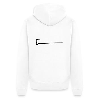 sf_halb - Unisex Premium Bio Zip Hoodie - Weiß - Hinten - Thijin (182cm)