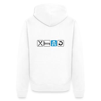 logo manger dormir conduire répéter camion camion camion fe - Veste à capuche bio Premium Unisexe - blanc - Dos - Thijin (182cm)