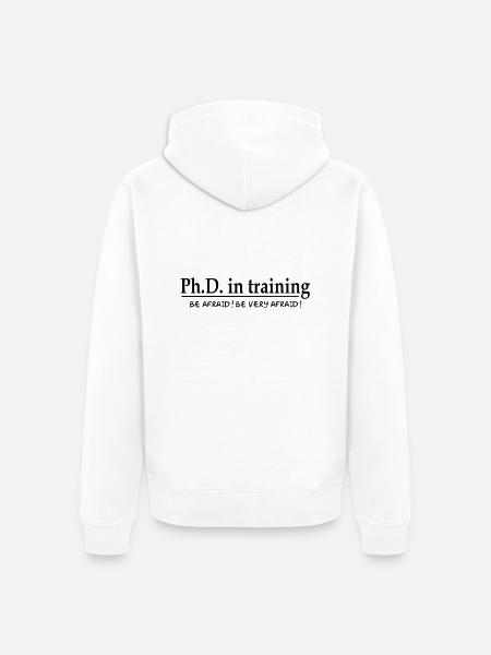 PhD in training - Unisex Premium Bio Zip Hoodie - Weiß