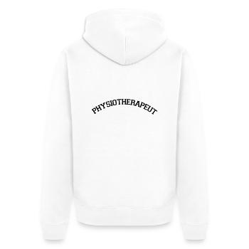Physiotherapeut - Unisex Premium Bio Zip Hoodie - Weiß - Hinten - Thijin (182cm)