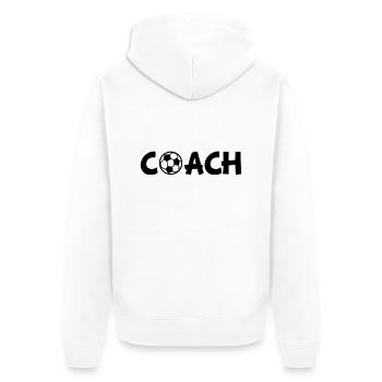 coach - Unisex Premium Bio Zip Hoodie - Weiß - Hinten - Thijin (182cm)