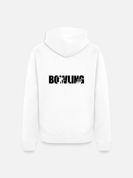 Bowling - Unisex Premium Organic Zip Hoodie - white