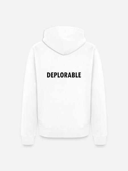 Deplorable - Unisex Premium Organic Zip Hoodie - white