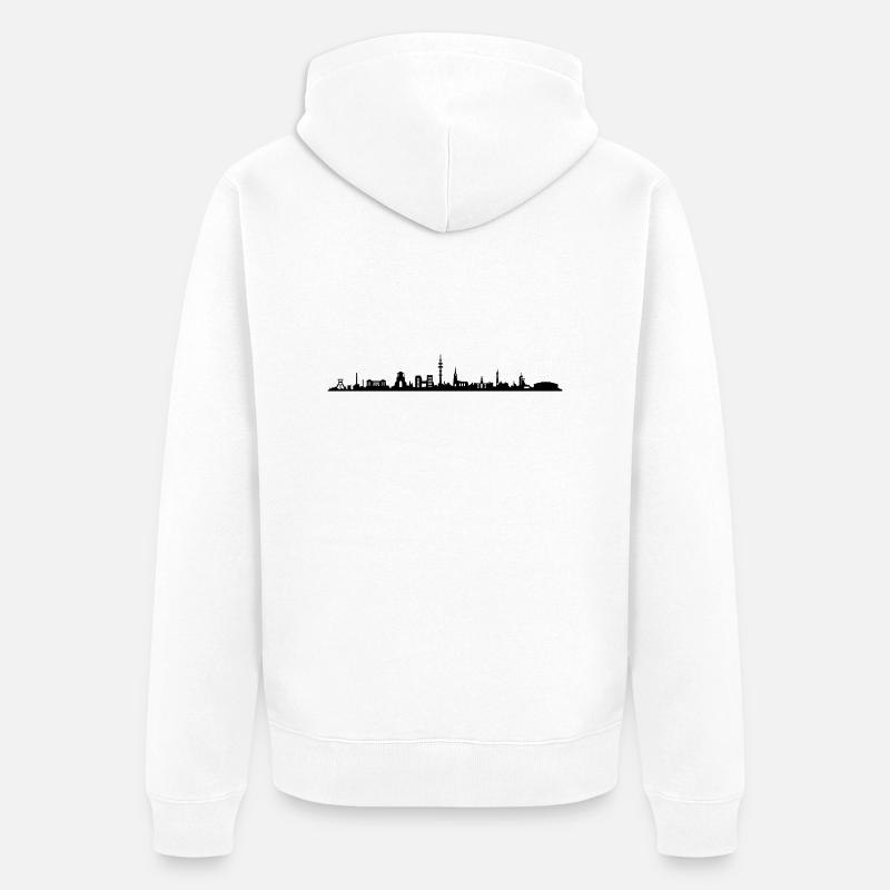 Skyline - Gelsenkirchen - Unisex Premium Bio Zip Hoodie - Weiß