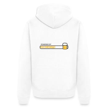 text logo design loading download energy supported - Unisex Premium Organic Zip Hoodie - white - Back - Thijin (182cm)