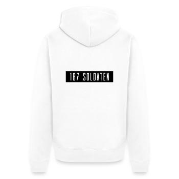 187 soldaten - Unisex Premium Bio Zip Hoodie - Weiß - Hinten - Thijin (182cm)