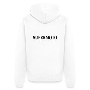 Supermoto - Supermotard - Unisex Premium Organic Zip Hoodie - white - Back - Thijin (182cm)