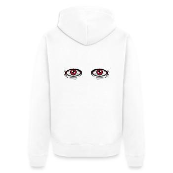 2 grosse Augen - Unisex Premium Bio Zip Hoodie - Weiß - Hinten - Thijin (182cm)
