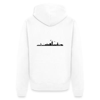 Skyline - Husum - Unisex Premium Bio Zip Hoodie - Weiß - Hinten - Thijin (182cm)