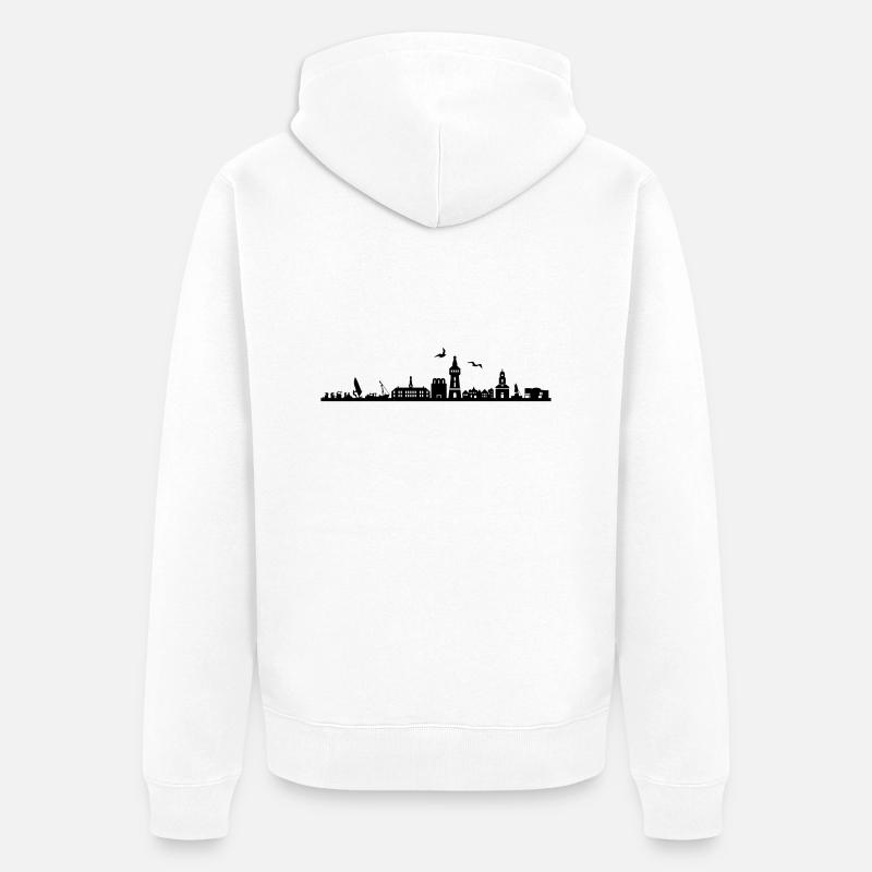 Skyline - Husum - Unisex Premium Bio Zip Hoodie - Weiß