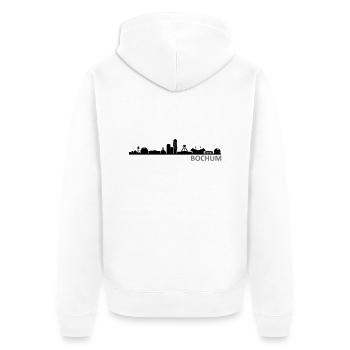 Skyline - Bochum - Unisex Premium Bio Zip Hoodie - Weiß - Hinten - Thijin (182cm)