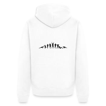 Sport - Gruppe Fitness - Unisex Premium Bio Zip Hoodie - Weiß - Hinten - Thijin (182cm)