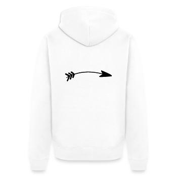 pfeil - Unisex Premium Bio Zip Hoodie - Weiß - Hinten - Thijin (182cm)