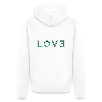 Love Logo Turquoise - Unisex Premium Organic Zip Hoodie - white - Back - Thijin (182cm)