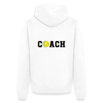 Tennis Coach - Unisex Premium Bio Zip Hoodie - Weiß - Hinten - Thijin (182cm)
