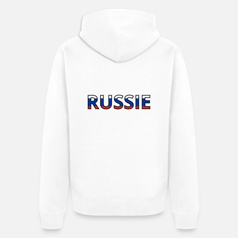 Drapeau Russi - Veste à capuche bio Premium Unisexe - blanc