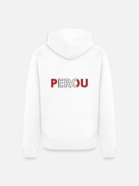 Drapeau Pérou - Veste à capuche bio Premium Unisexe - blanc