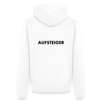 aufsteiger - Unisex Premium Bio Zip Hoodie - Weiß - Hinten - Thijin (182cm)