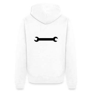 Schlüssel - Unisex Premium Bio Zip Hoodie - Weiß - Hinten - Thijin (182cm)