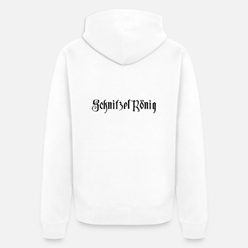 Schnitzel konge - Premium økologisk unisex-hættejakke - hvid