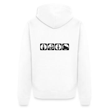 hamburg piktogramm - Unisex Premium Bio Zip Hoodie - Weiß - Hinten - Thijin (182cm)