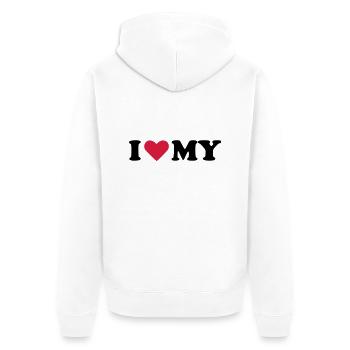 I love my - Veste à capuche bio Premium Unisexe - blanc - Dos - Thijin (182cm)