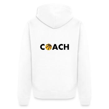 basketball Trainer Coach - Unisex Premium Bio Zip Hoodie - Weiß - Hinten - Thijin (182cm)