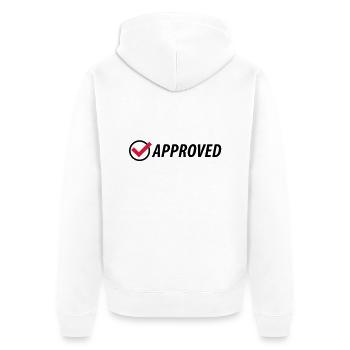 approved__f2 - Unisex Premium Bio Zip Hoodie - Weiß - Hinten - Thijin (182cm)