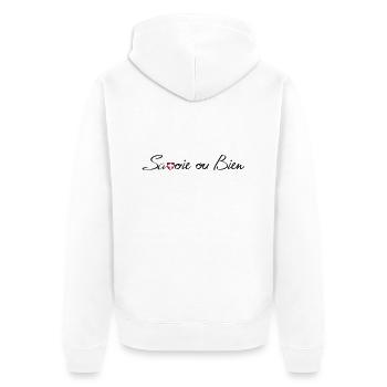 savoie ou bien - Veste à capuche bio Premium Unisexe - blanc - Dos - Thijin (182cm)