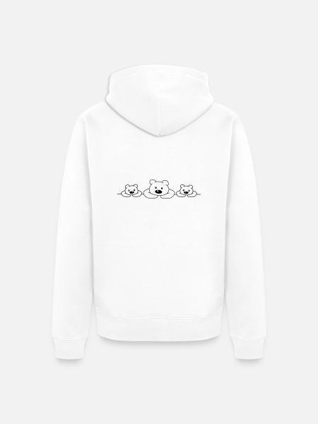 3 Bears - Unisex Premium Bio Zip Hoodie - Weiß