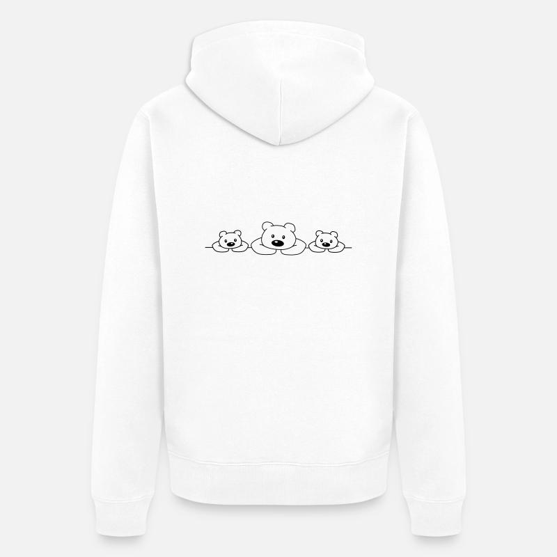 3 Bears - Veste à capuche bio Premium Unisexe - blanc