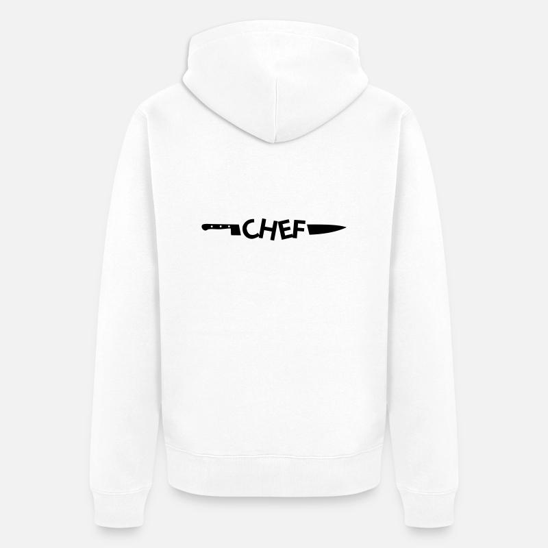 Chef couteau - Veste à capuche bio Premium Unisexe - blanc