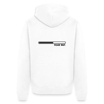 _loading_f1 - Unisex Premium Bio Zip Hoodie - Weiß - Hinten - Thijin (182cm)
