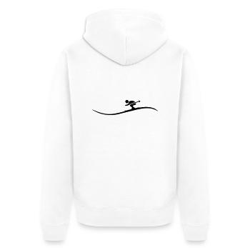 Sport - Skifahrer - Unisex Premium Bio Zip Hoodie - Weiß - Hinten - Thijin (182cm)