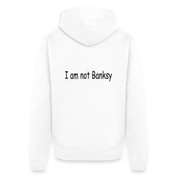 Banksy - Unisex Premium Bio Zip Hoodie - Weiß - Hinten - Thijin (182cm)