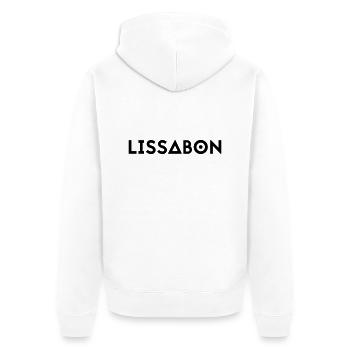 LISSABON - Unisex Premium Bio Zip Hoodie - Weiß - Hinten - Thijin (182cm)