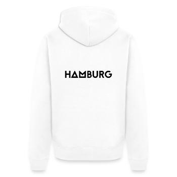 HAMBURG - Unisex Premium Organic Zip Hoodie - white - Back - Thijin (182cm)