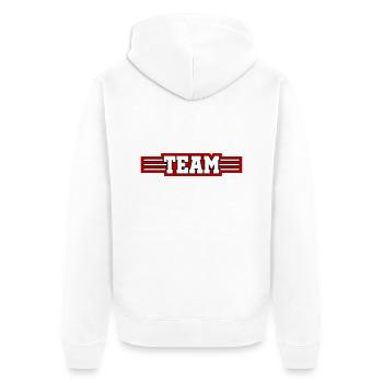 Team Line - Unisex Premium Organic Zip Hoodie - white - Back - Thijin (182cm)