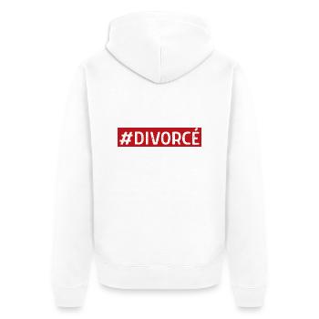 T-shirt humour #DIVORCÉ – Fier d’être enfin libre - Veste à capuche bio Premium Unisexe - blanc - Dos - Thijin (182cm)