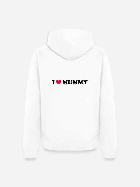 I Love Mummy - Unisex Premium Bio Zip Hoodie - Weiß