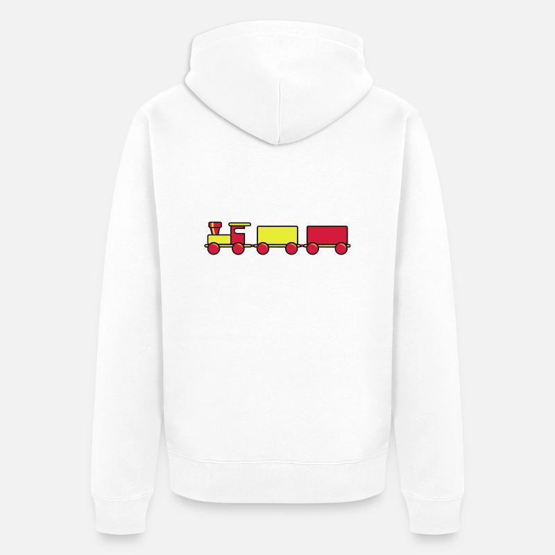 Enfant train jouet - Veste à capuche bio Premium Unisexe - blanc