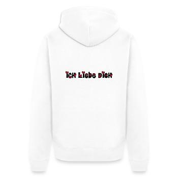 ich liebe dich - Unisex Premium Bio Zip Hoodie - Weiß - Hinten - Thijin (182cm)