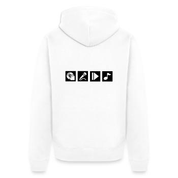 DJ, Singen, Play, Musik - Unisex Premium Bio Zip Hoodie - Weiß - Hinten - Thijin (182cm)