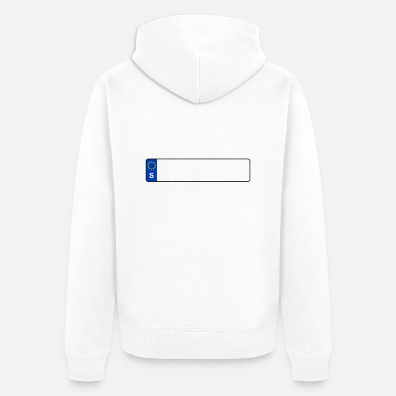 plaque d'immatriculation S - Veste à capuche bio Premium Unisexe - blanc